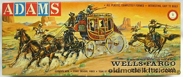 Adams 1/40 Wells Fargo Mail and Stagecoach with Drivers and Horses, K230-88 plastic model kit